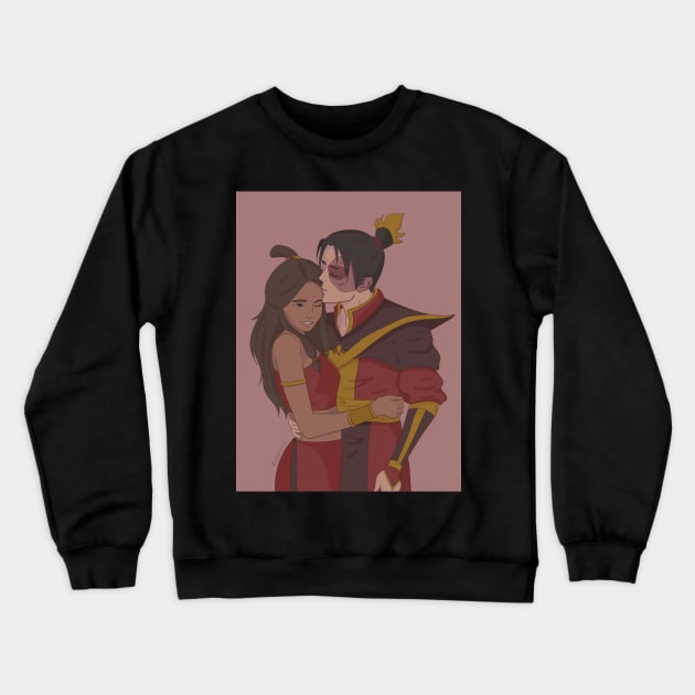 Zuko and Katara Forehead Kiss poster Crewneck Sweatshirt by jacqstoned